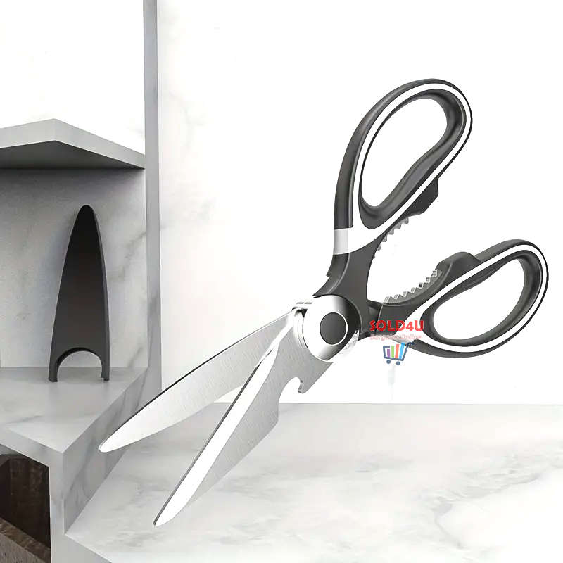Kitchen Scissors Heavy Duty Stainless Steel Tool With Protective Cover 4 IN 1 Multifunctional