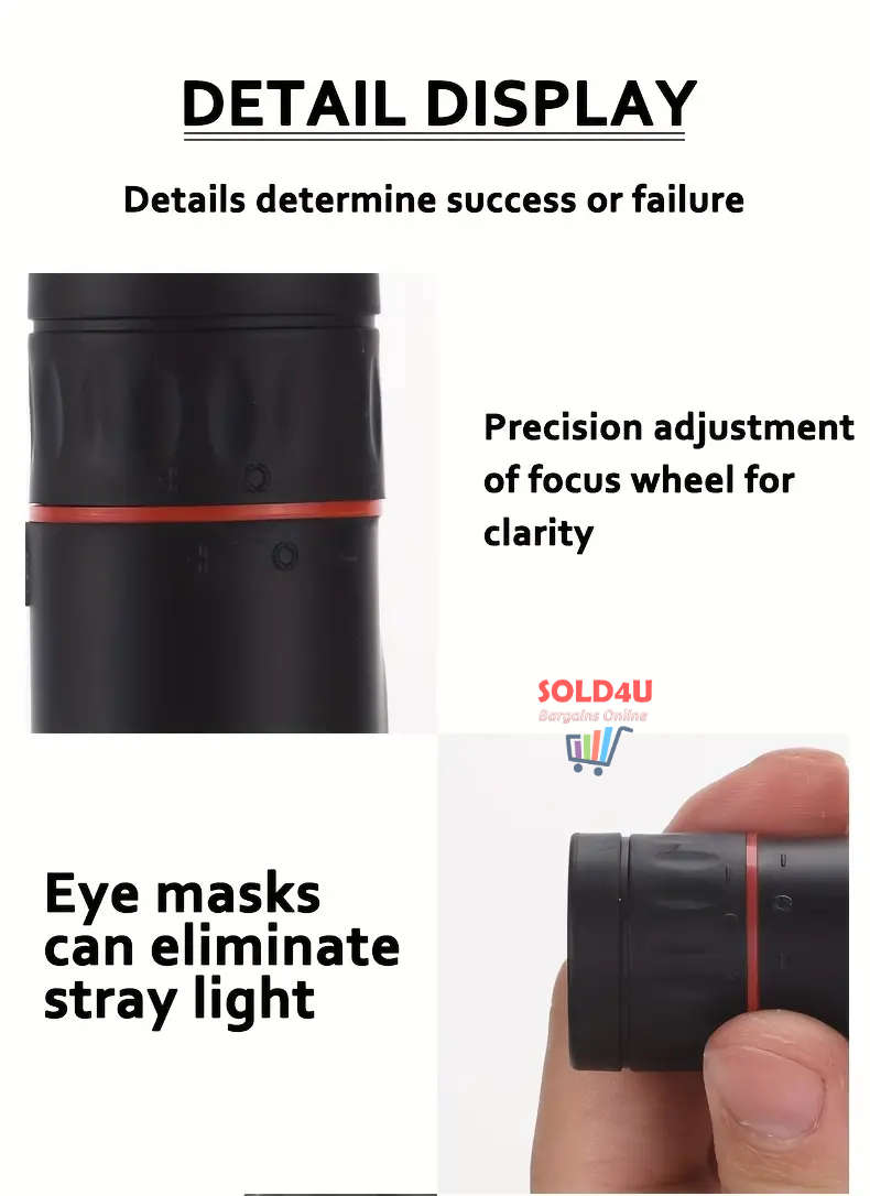 HD Monocular Telescope Hunting Handheld with Pouch - High Power Telescope only 9cm Long