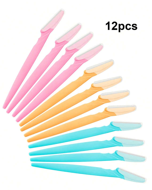12pcs Eyebrow Dermaplaning Facial Razors Multipurpose Exfoliating Tool For Women Men With Precision