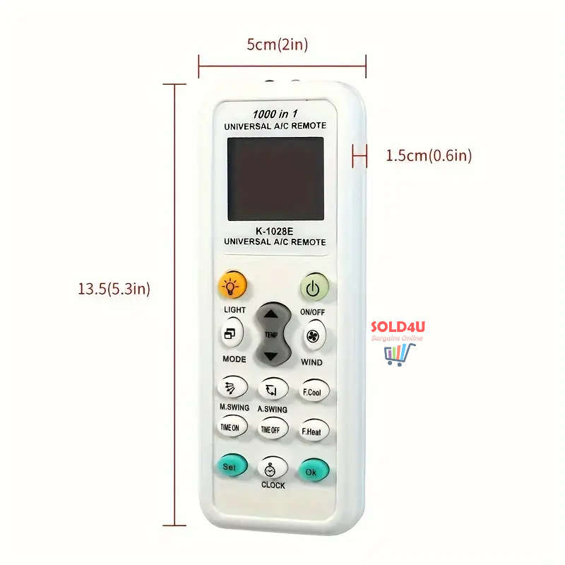 Universal Aircon Remote Control - Compatible With Multiple Brands And Models - 1000 in 1
