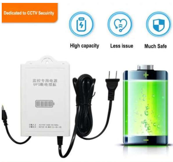 UPS Battery Backup Uninterruptible Power Supply For Wifi Router Wall-Mounted Mini 12V 2A DC UPS