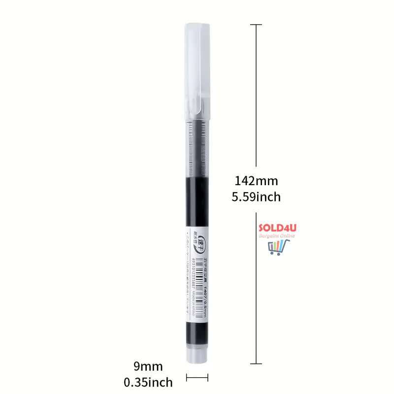 10 Pcs BLACK Quick-Drying 0.5mm Needle Gel pen Set