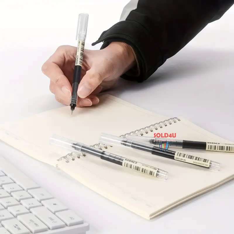 10 Pcs BLACK Quick-Drying 0.5mm Needle Gel pen Set