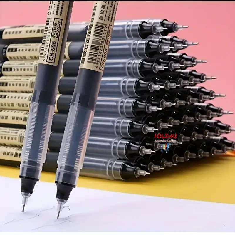 10 Pcs BLACK Quick-Drying 0.5mm Needle Gel pen Set