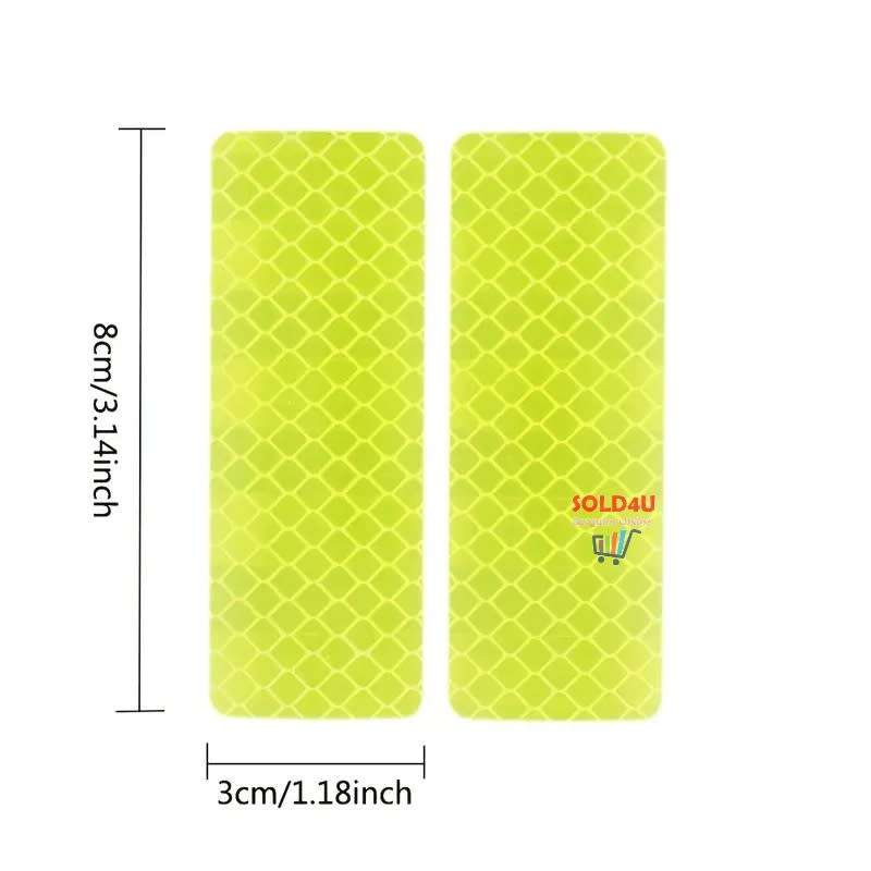 10Pcs Car Reflective Sticker, Traffic Safety Night Warning Car Reflective Strip Tape  (GREEN)