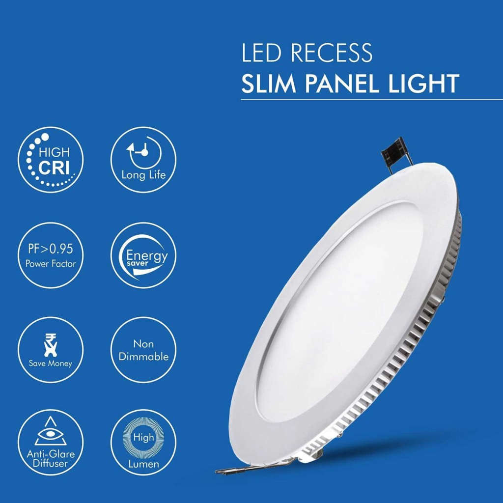 1 Pack - 12W LED Round Panel Ceiling Lamp Down Light Energy Saving Slim Line- with 220V LED Driver