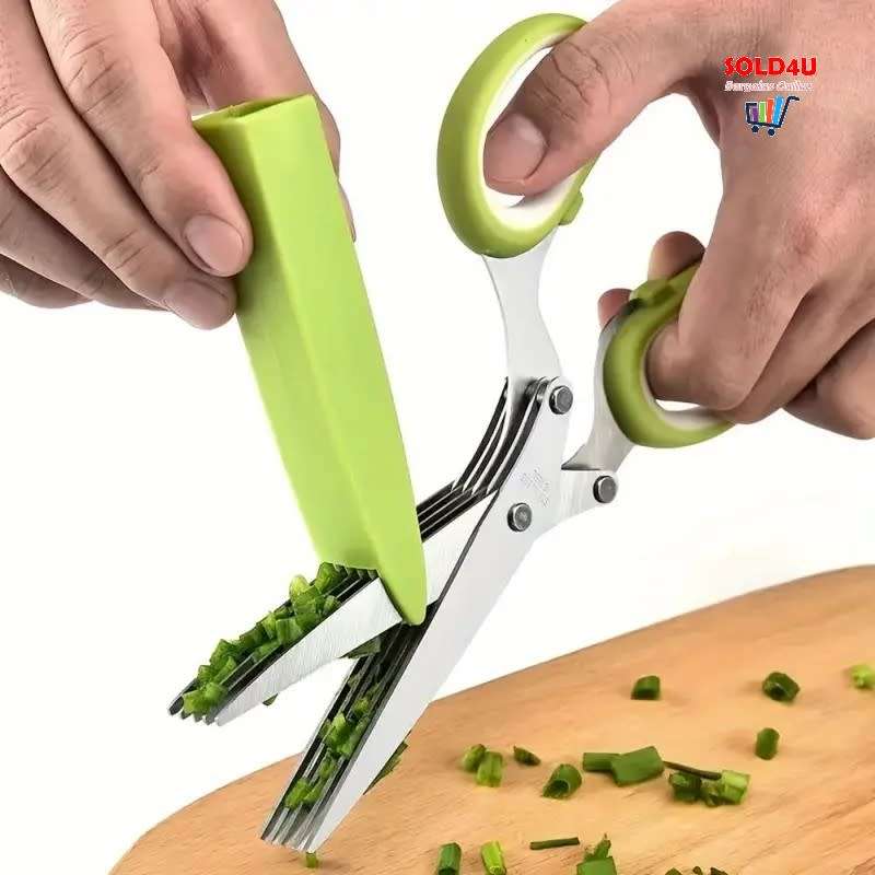 5-Layer Stainless Steel Herb Scissors Set