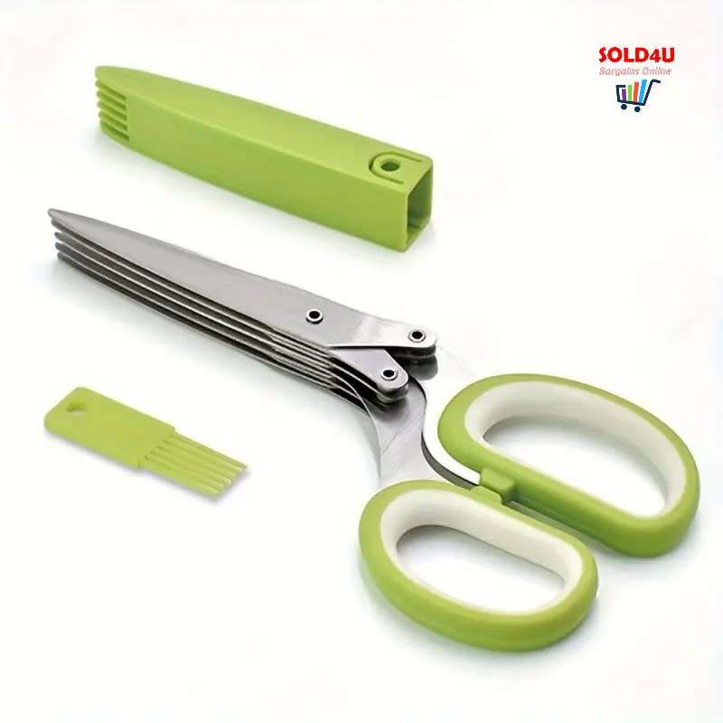 5-Layer Stainless Steel Herb Scissors Set
