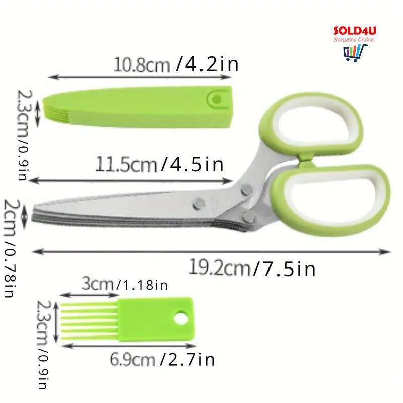 5-Layer Stainless Steel Herb Scissors Set
