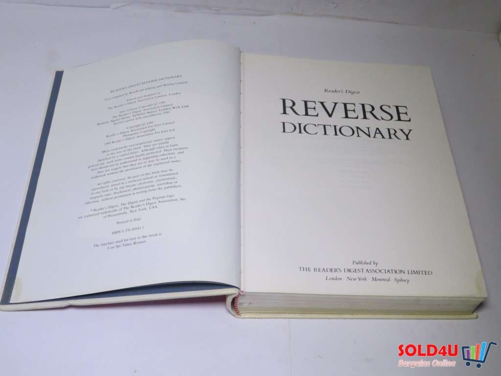 Reader`s Digest Reverse Dictionary - How to Find the words on the tip of your Tongue