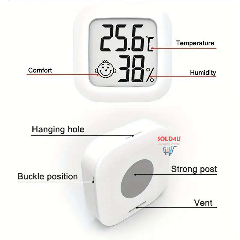 Mini LCD Digital Thermometer with Humidity Monitor