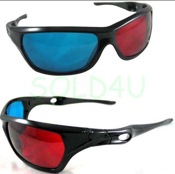 Red & Blue Plastic 3D Glasses Anaglyph Film - New