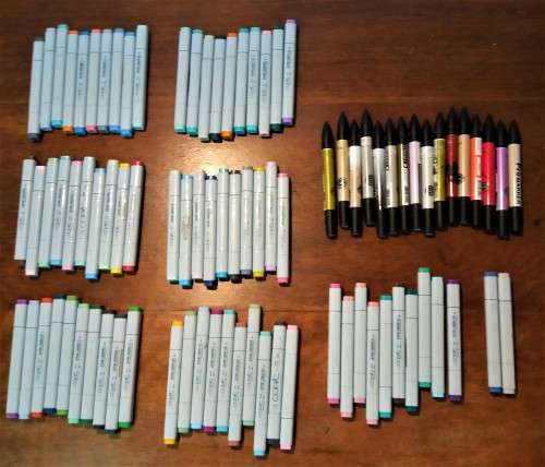 Copic markers x72 and Pantone markers x14