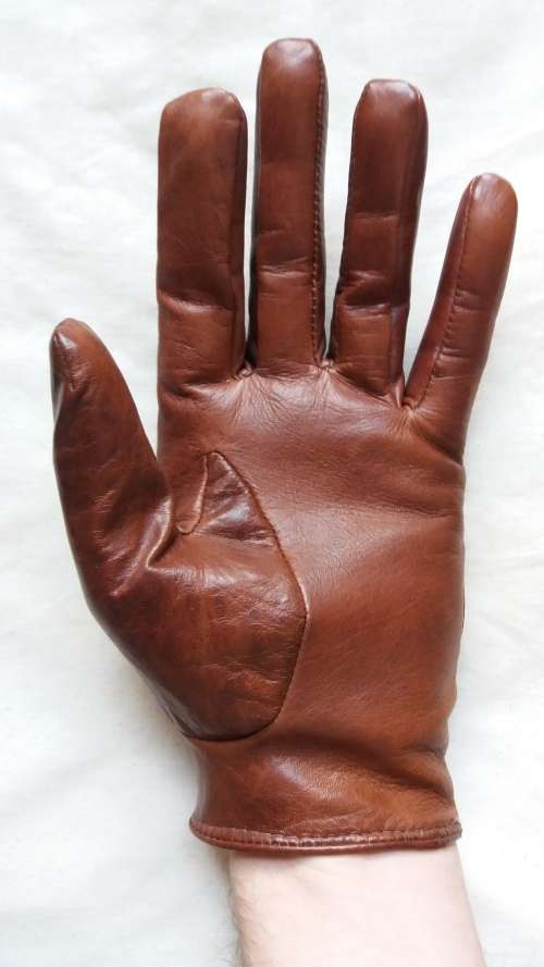 ZARA Men's brown genuine leather driving gloves