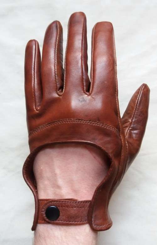 ZARA Men's brown genuine leather driving gloves