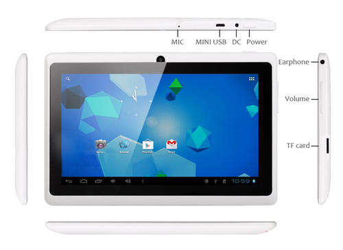 Android 7 Inch Tablet PC - Dual Camera - White