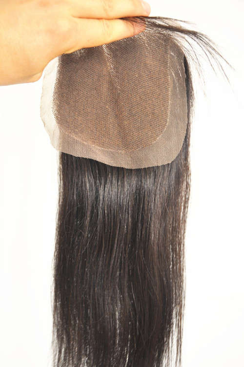14" Brazilian Lace closure, Free part lace closure - 100% virgin remy hair (Straight) - 7A Grade