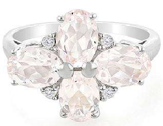 Certified & Genuine  AAA Morganite & Diamond Ring in Solid White Gold - R11 000.00