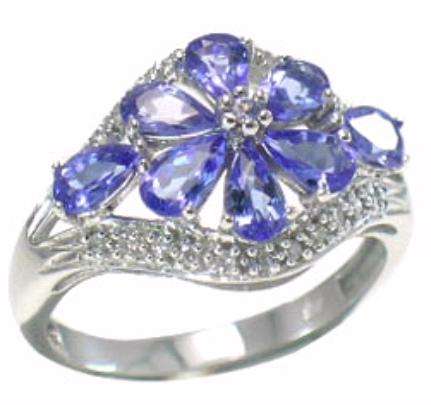 Certified & Genuine Tanzanite Diamonds & Genuine Diamonds on Solid White Gold Ring -R15000.00