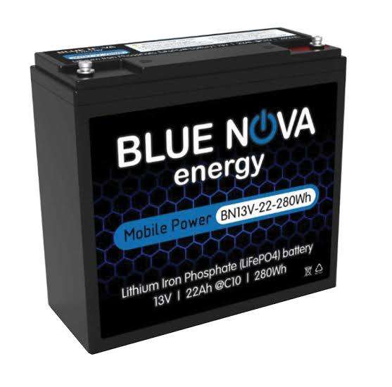 12 Volt Lithium Solar Battery (Blue Nova)