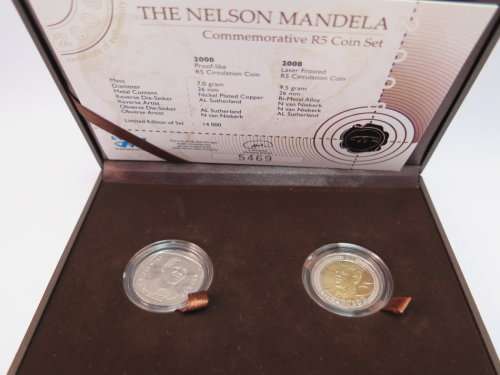 nelson mandela commemorative r5 coin set