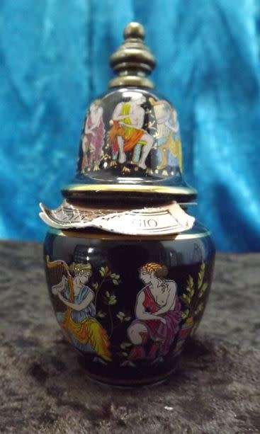 SET OF THREE 24K GOLD DECORATED GREEK PERFUME ATOMIZERS from SUEZYT