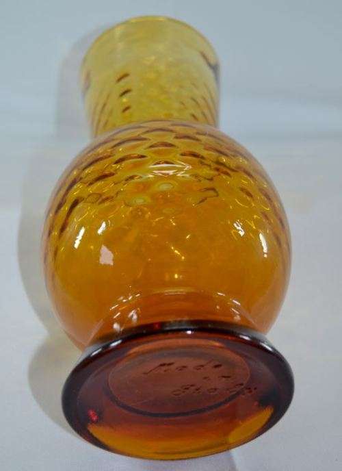 ITALIAN GLASS VASE AMBER - VINTAGE - from SUEZYT