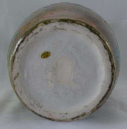 "reserved" 36cms LARGE CHINESE BROWN & TURQUOISE FLOWERED CERAMIC VASE - from SUEZYT