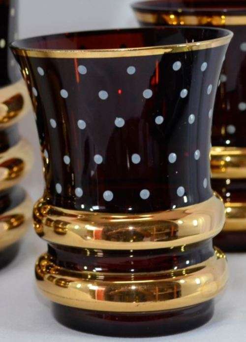 CRANBERRY GLASS WATER SET- from SUEZYT