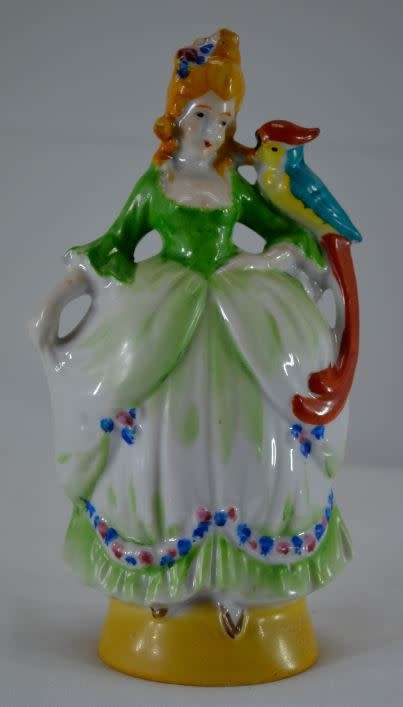 VINTAGE GIRL WITH PARROT PORCELAIN ORNAMENT - from SUEZYT