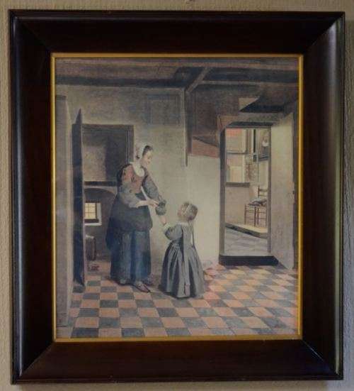 DARK OAK AND GILT FRAMED PRINT OF MOTHER AND DAUGHTER - from - SUEZYT