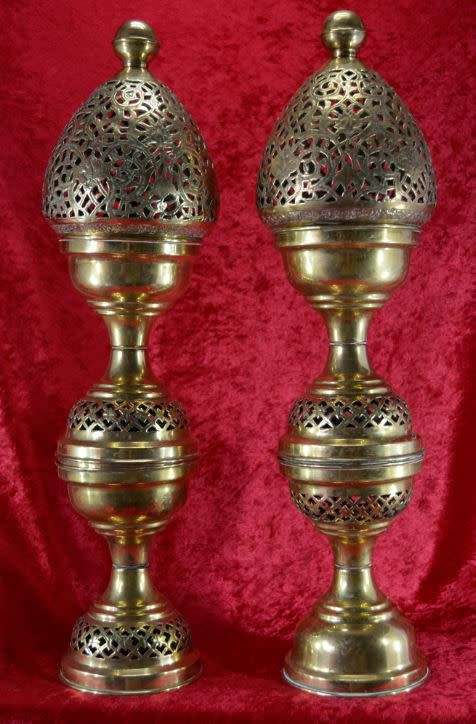 PAIR OF BRASS INCENSE BURNERS - from SUEZYT