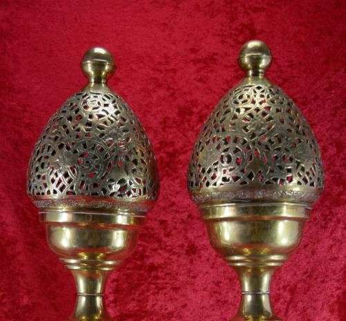 PAIR OF BRASS INCENSE BURNERS - from SUEZYT