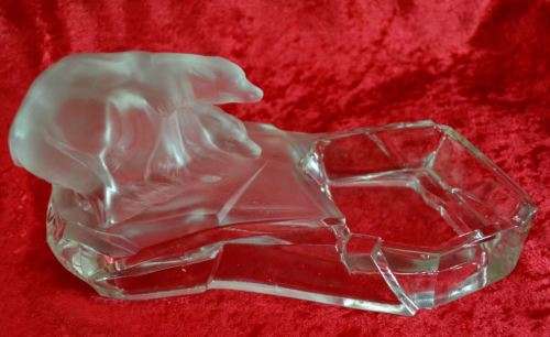 KARL ZENTENER GLASS POLAR BEARS ASHTRAY - from SUEZYT