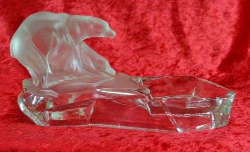 KARL ZENTENER GLASS POLAR BEARS ASHTRAY - from SUEZYT