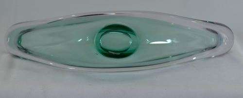 GREEN GLASS GONDOLA SHAPE DISH - from SUEZYT