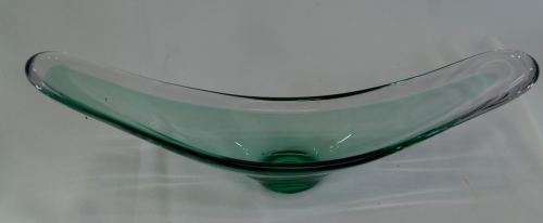 GREEN GLASS GONDOLA SHAPE DISH - from SUEZYT