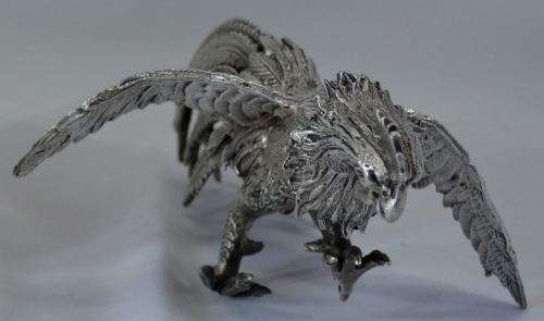 SILVER PLATE FIGHTING COCKERELS -- from SUEZYT