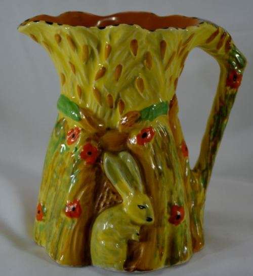 RABBIT IN A CORNFIELD - BURLEIGH WARE ENGLAND JUG - VINTAGE - from SUEZYT