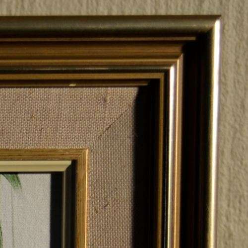 PRETTY BIRD IN A BAMBOO TREE - SIGNED R HALL - FRAMED - from SUEZYT