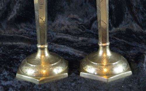 LARGE CHINESE SOLID BRASS CANDLE STICKS - from SUEZYT