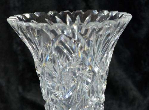 TALL CUT CRYSTAL VASE - SLIGHT DAMAGE - from SUEZYT
