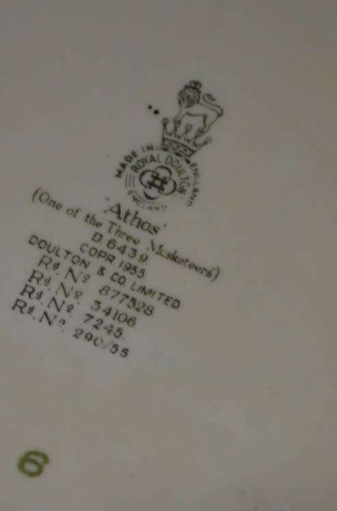 ATHOS ROYAL DOULTON TOBY JUG 18CMS  - from SUEZYT