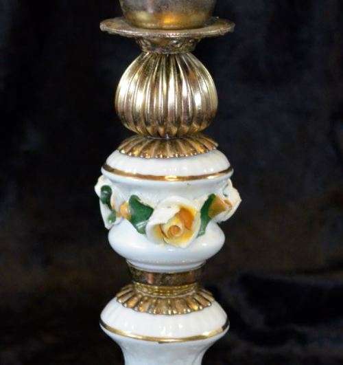 STUNNING BRASS AND PORCELAIN LAMP BASE -VINTAGE  - from SUEZYT