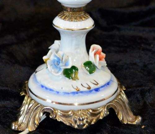 STUNNING BRASS AND PORCELAIN LAMP BASE -VINTAGE  - from SUEZYT