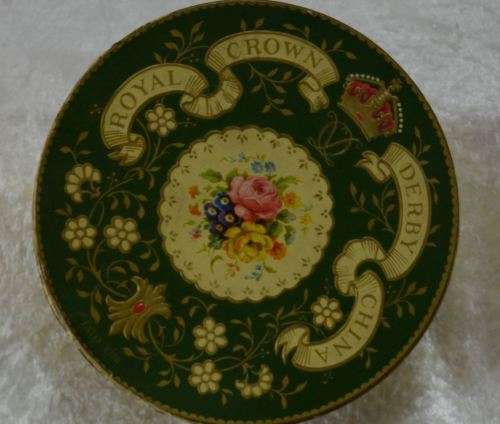 BOXED ROYAL CROWN DERBY CHINA BUTTER DISH AND KNIFE - from SUZYT