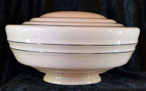 STUNNING PEARL PINK AND GOLD OLD FASHIONED GLASS CEILING SHADE - from SUEZYT