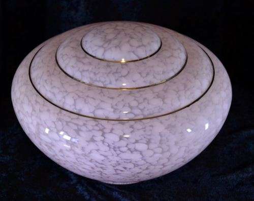 MOTTLED PEARL PINK AND GOLD OLD FASHIONED GLASS CEILING SHADE (2) - from SUEZYT