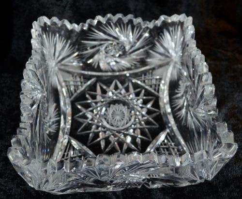 RESERVED FOR ANDREW 2 KILOS GORGEOUS SQUARE CUT CRYSTAL BOWL - from SUEZYT