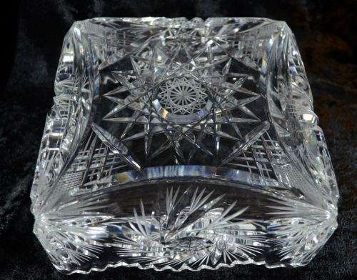 RESERVED FOR ANDREW 2 KILOS GORGEOUS SQUARE CUT CRYSTAL BOWL - from SUEZYT